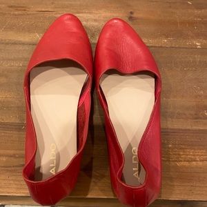 Red Aldo flats. Size 6 1/2, only worn once